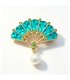 XSB300 - Chinese Style Oil-painted Fan Brooch